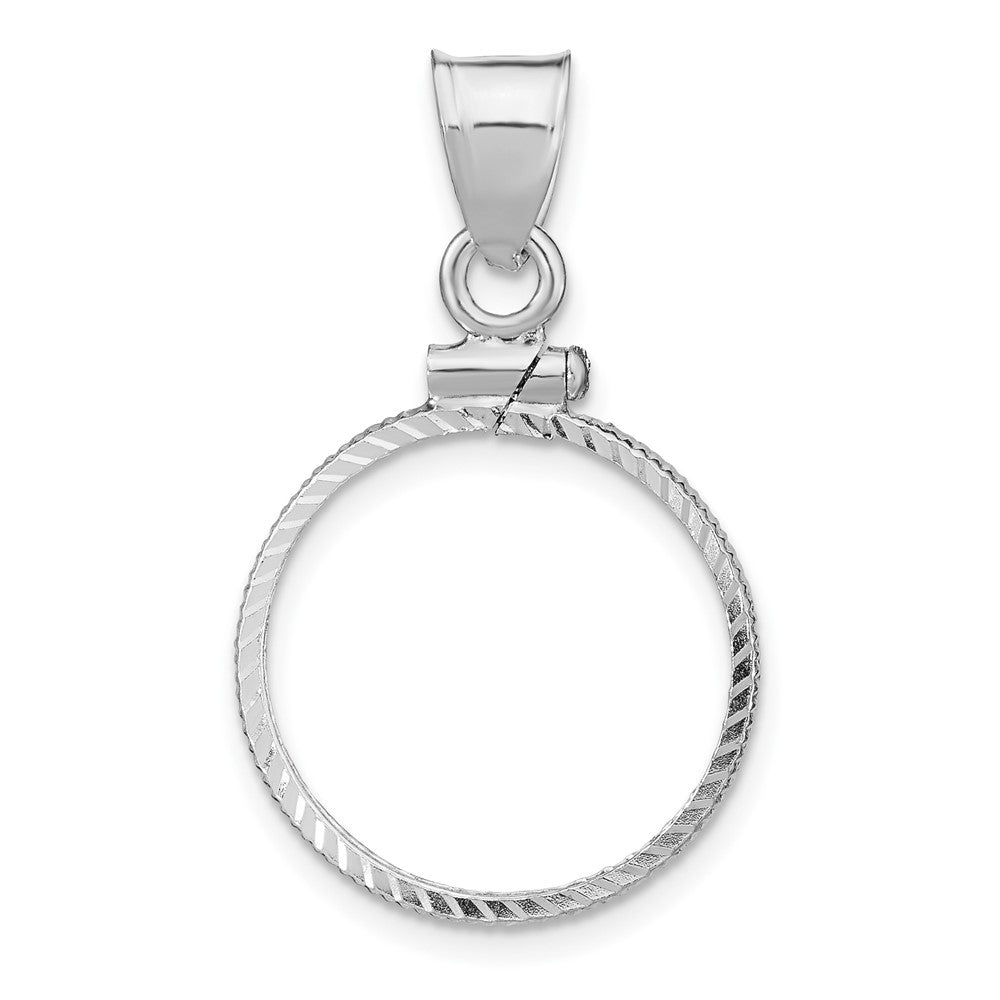 Wideband Distinguished Coin Jewelry Sterling Silver Polished and Diamond-cut 18 x 1.2mm $0.10 Screw Top Coin Bezel Pendant