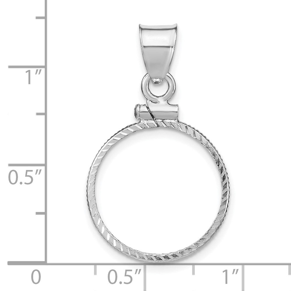 Wideband Distinguished Coin Jewelry Sterling Silver Polished and Diamond-cut 18 x 1.2mm $0.10 Screw Top Coin Bezel Pendant