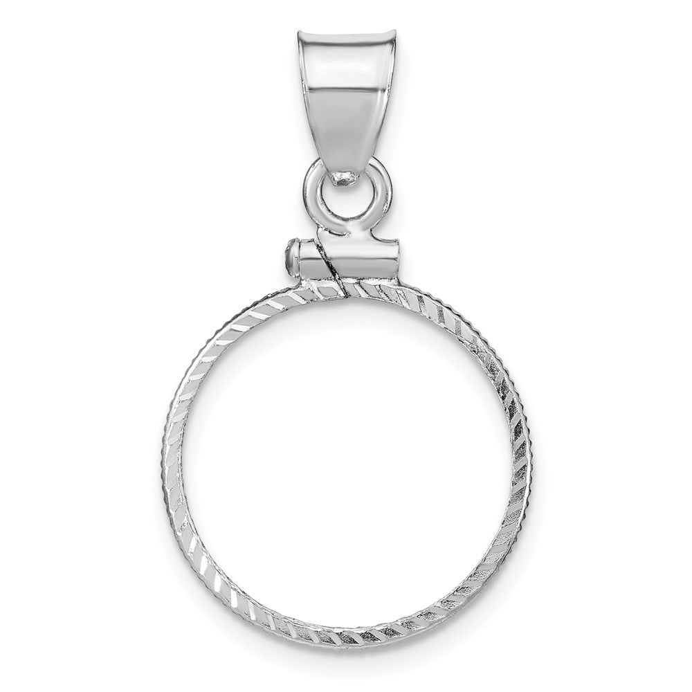 Wideband Distinguished Coin Jewelry Sterling Silver Polished and Diamond-cut 18 x 1.2mm $0.10 Screw Top Coin Bezel Pendant