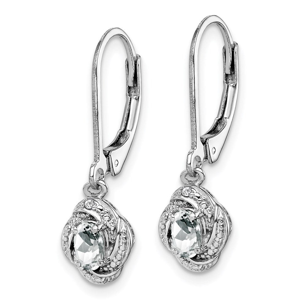 Sterling Silver Rhodium-plated Diam. & White Topaz Earrings