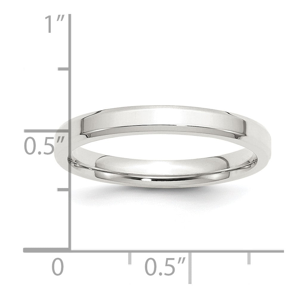 Sterling Silver 3mm Beveled Edge Size 7 Band