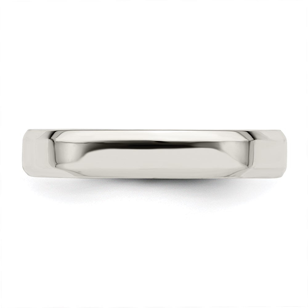 Sterling Silver 4mm Beveled Edge Size 12 Band