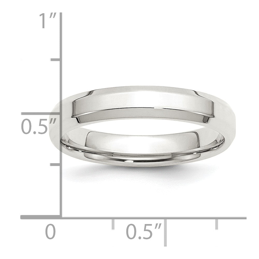 Sterling Silver 4mm Beveled Edge Size 8 Band