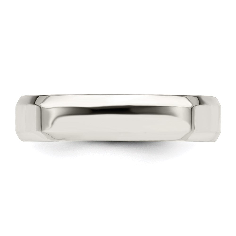 Sterling Silver 5mm Beveled Edge Size 8 Band