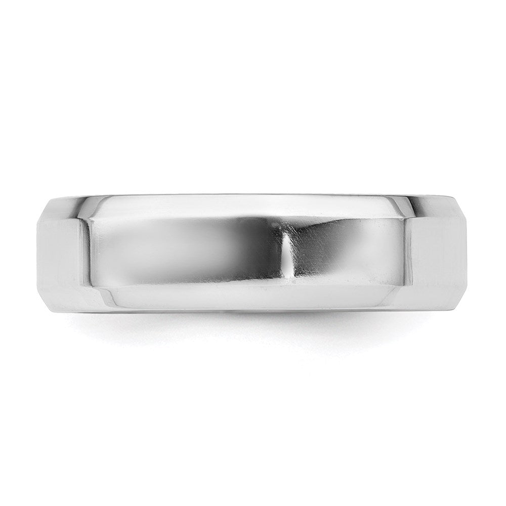 Sterling Silver 6mm Beveled Edge Size 10.5 Band