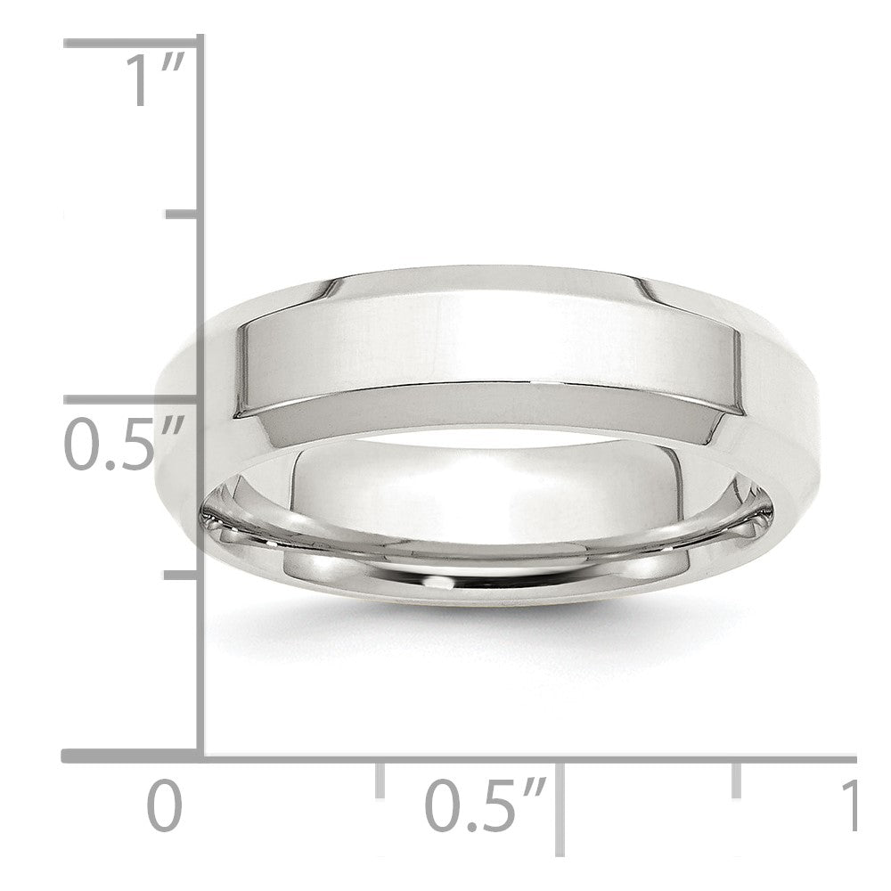 Sterling Silver 6mm Beveled Edge Size 7.5 Band