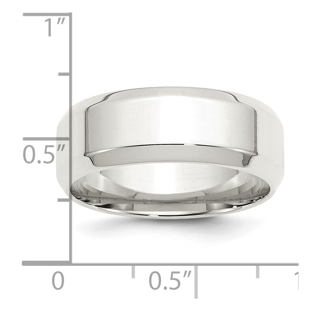 Sterling Silver 8mm Beveled Edge Size 11 Band