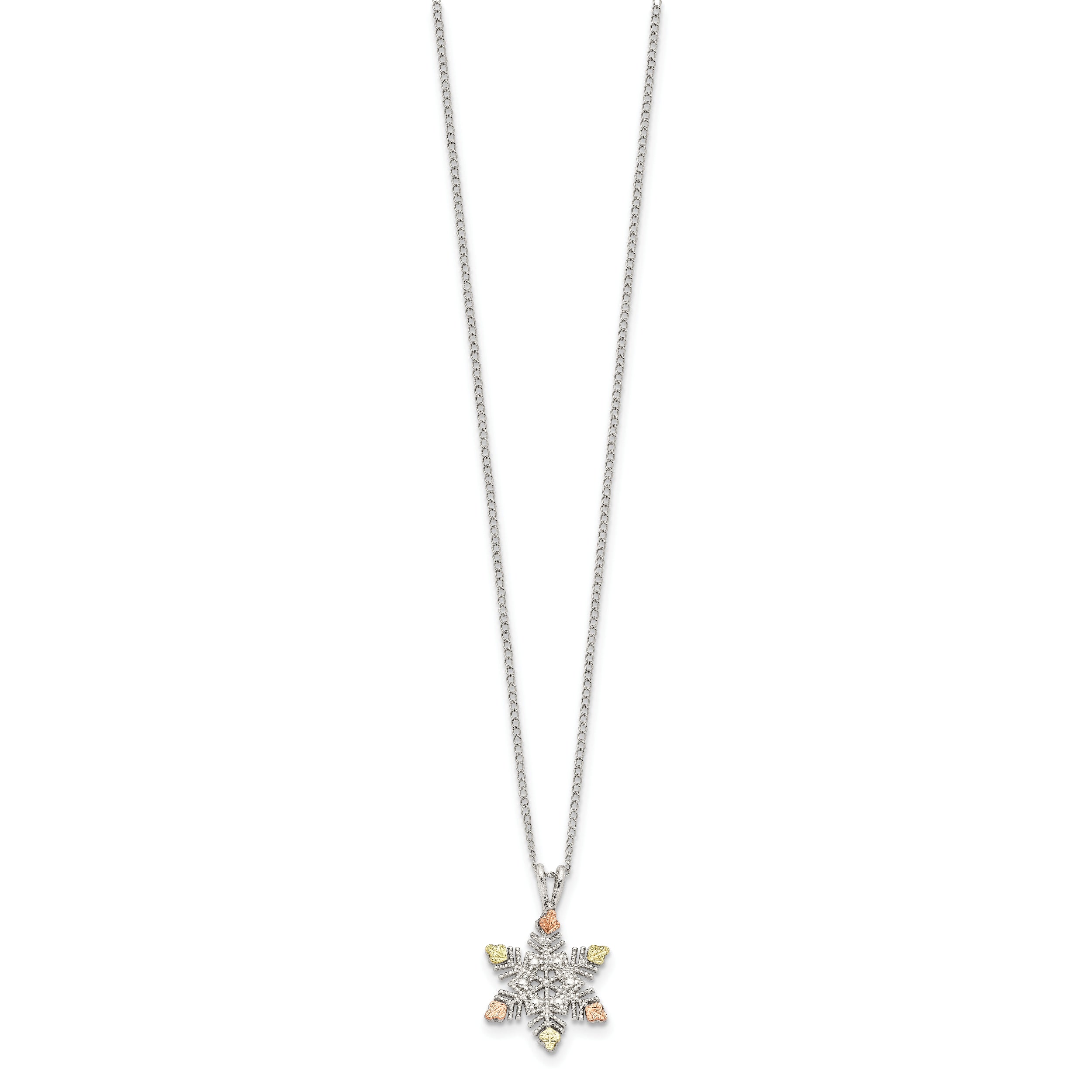 Sterling Silver & 12K Snowflake Necklace QBH185