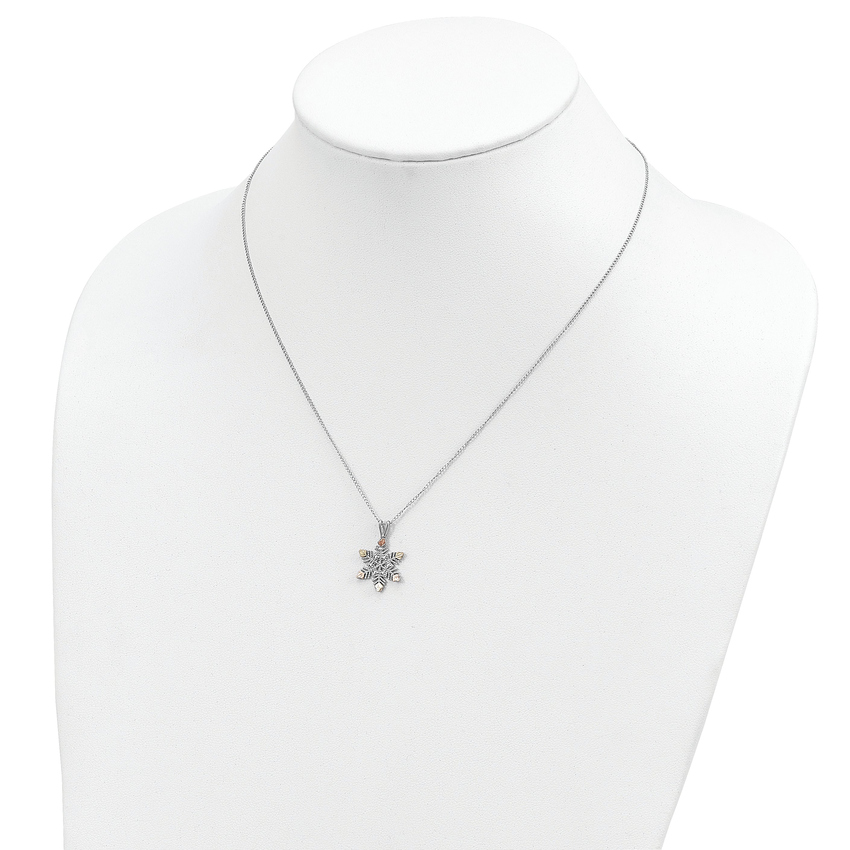 Sterling Silver & 12K Snowflake Necklace QBH185