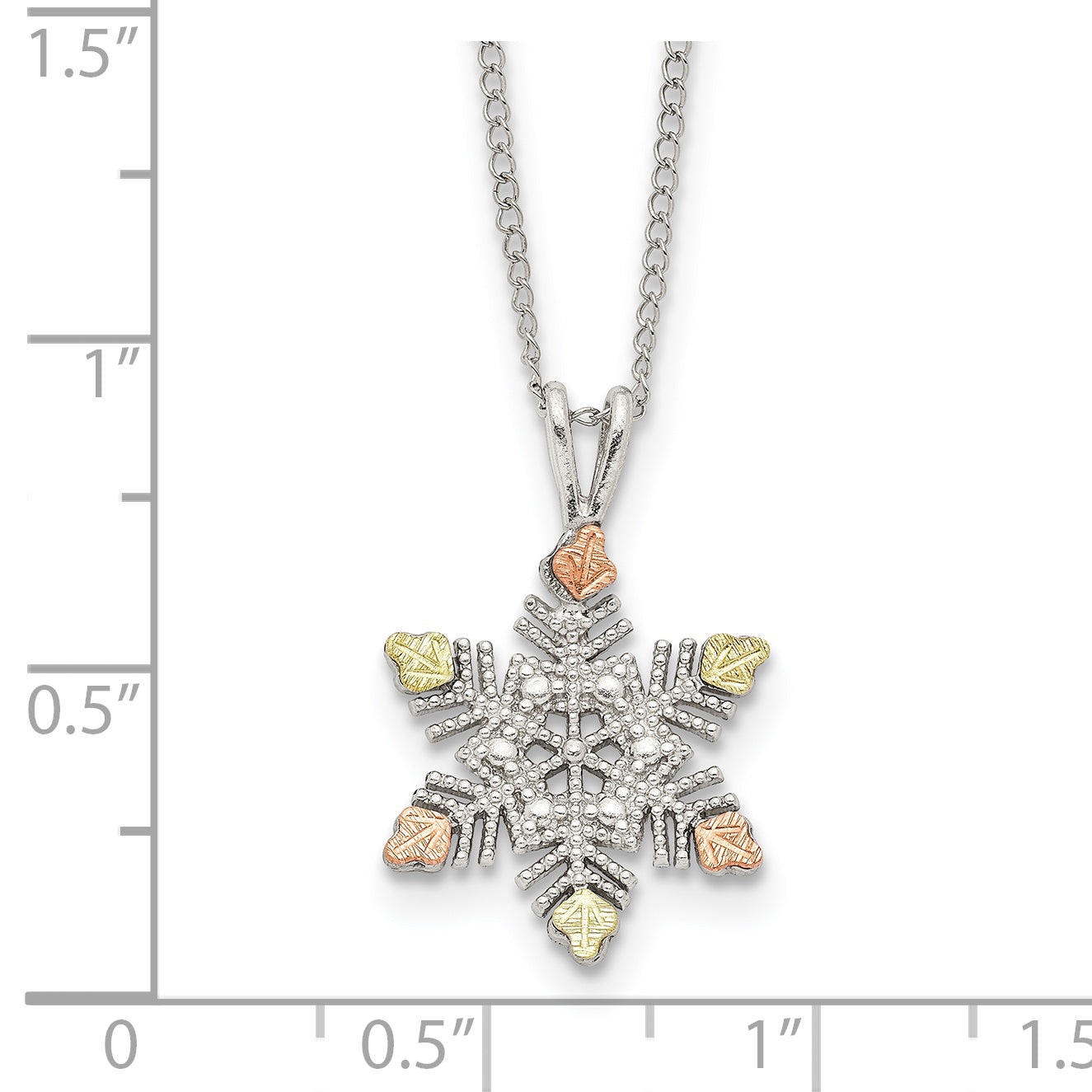 Sterling Silver & 12K Snowflake Necklace QBH185