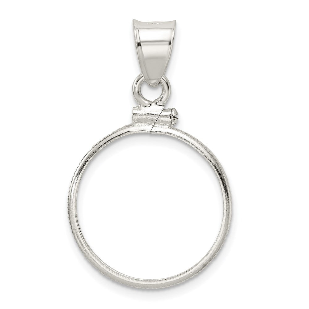 Wideband Distinguished Coin Jewelry Sterling Silver Polished 19.1 x 1.5mm $0.01 Screw Top Coin Bezel Pendant