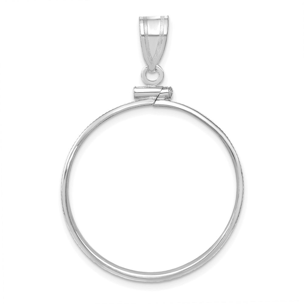 Wideband Distinguished Coin Jewelry Sterling Silver Polished 27.0 x 1.85mm Screw Top Coin Bezel Pendant