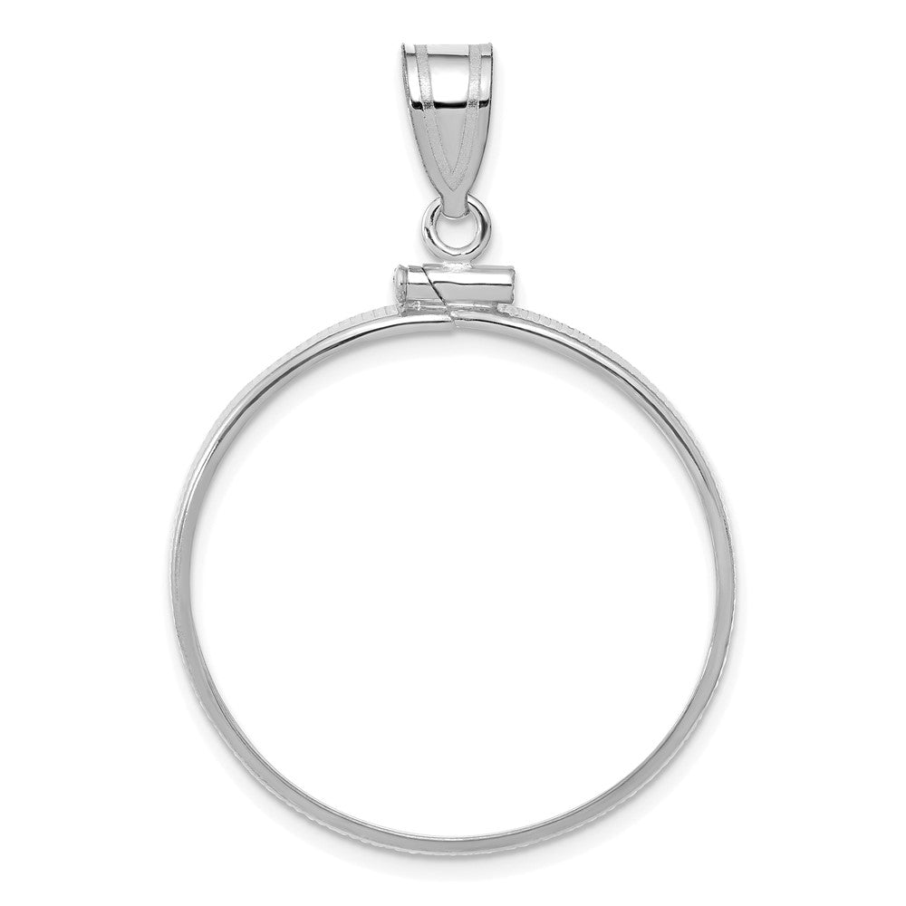 Wideband Distinguished Coin Jewelry Sterling Silver Polished 27.0 x 1.85mm Screw Top Coin Bezel Pendant