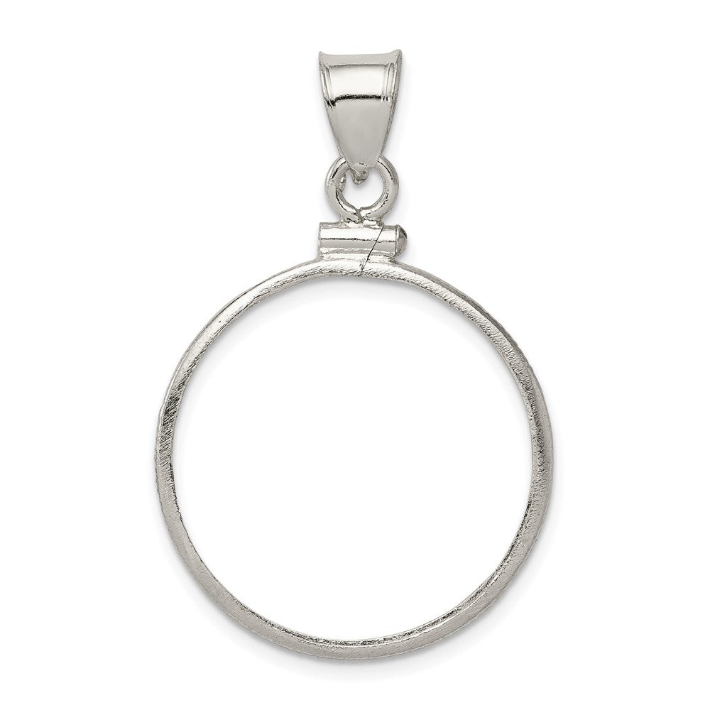 Wideband Distinguished Coin Jewelry Sterling Silver Polished 24.1 x 1.7mm $0.25 Screw Top Coin Bezel Pendant