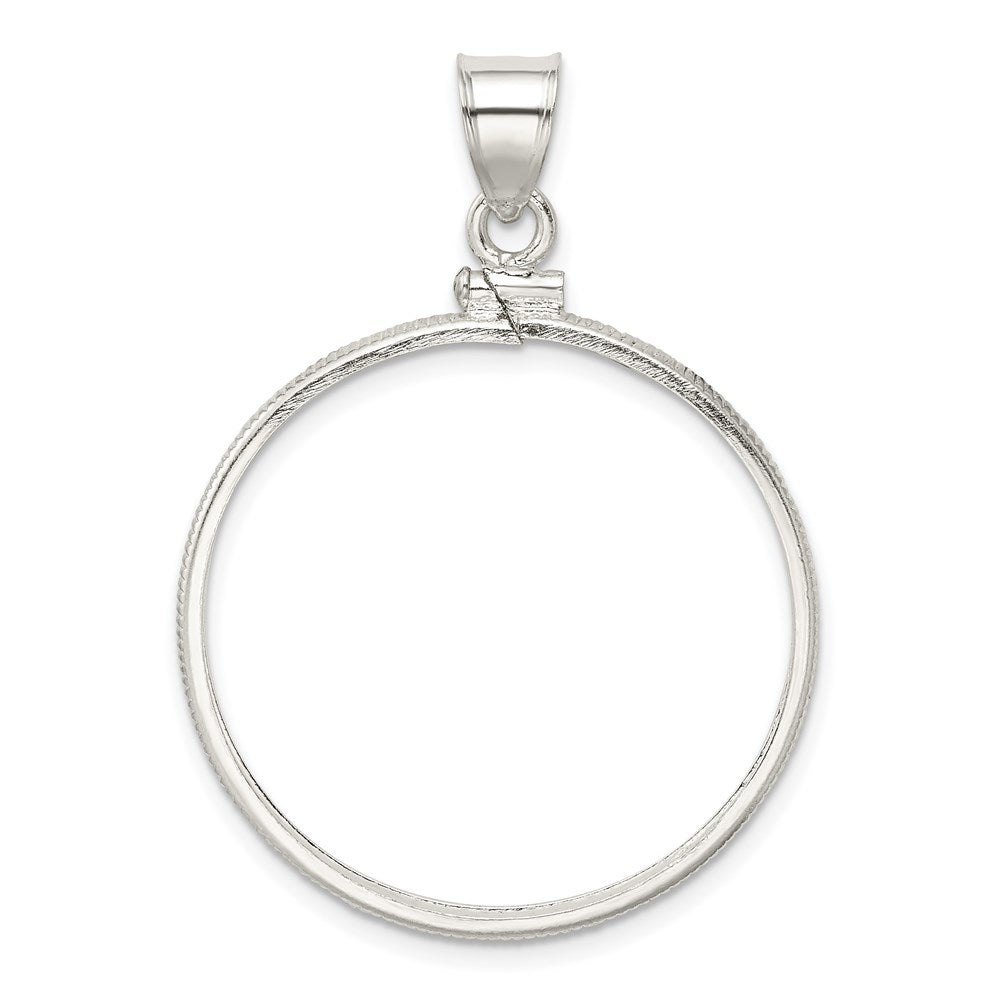 Wideband Distinguished Coin Jewelry Sterling Silver Polished 30.5 x 2.1mm $0.50 Screw Top Coin Bezel Pendant