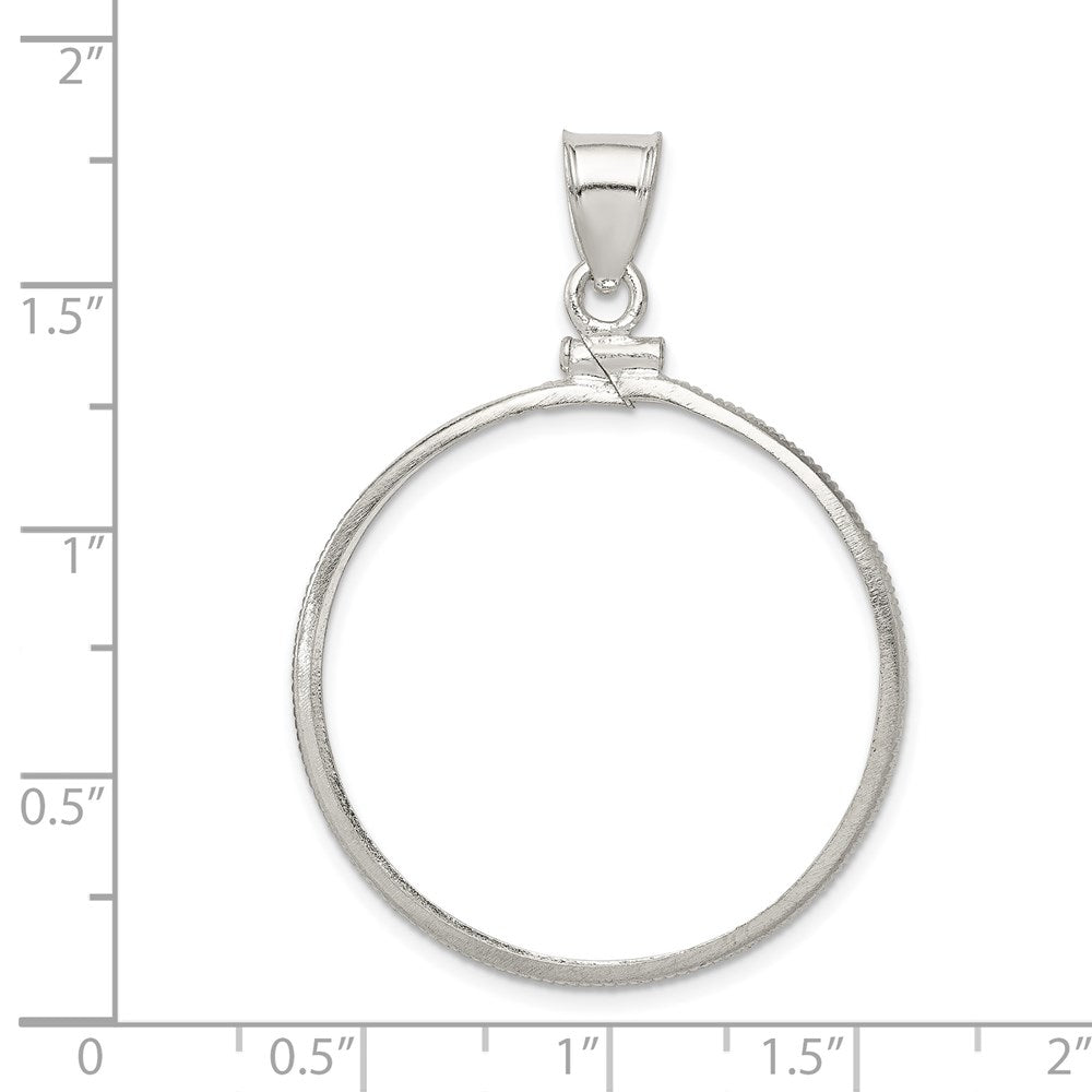 Wideband Distinguished Coin Jewelry Sterling Silver Polished 30.5 x 2.1mm $0.50 Screw Top Coin Bezel Pendant