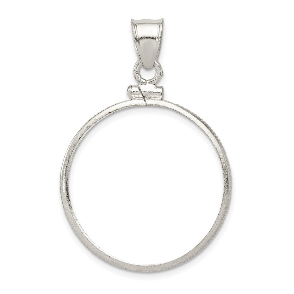 Wideband Distinguished Coin Jewelry Sterling Silver Polished 26.4 x 1.8mm Susan B. Anthony Screw Top Coin Bezel Pendant