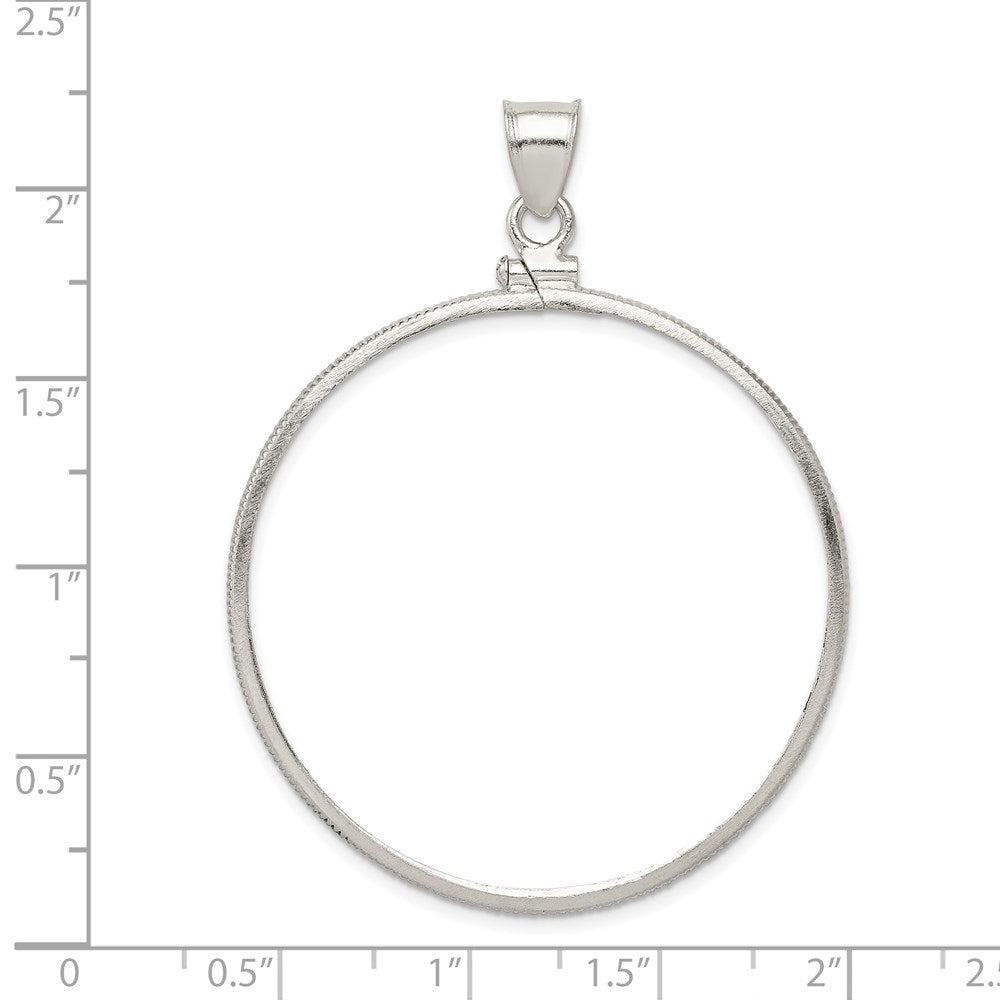 Wideband Distinguished Coin Jewelry Sterling Silver Polished 40.6 x 3.1mm Screw Top Coin Bezel Pendant