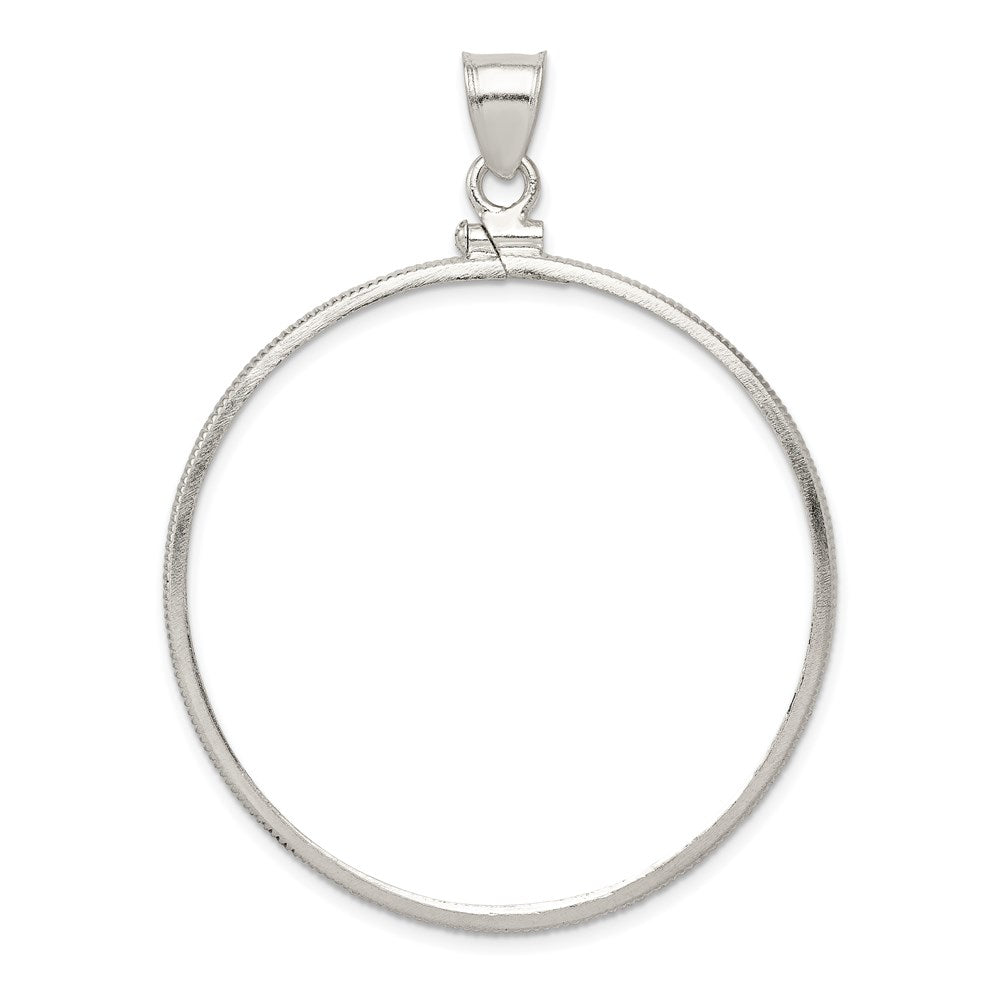 Wideband Distinguished Coin Jewelry Sterling Silver Polished 40.6 x 3.1mm Screw Top Coin Bezel Pendant