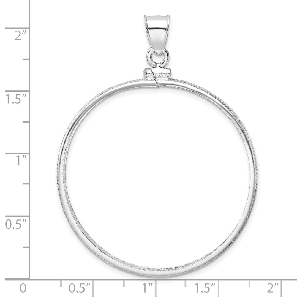 Wideband Distinguished Coin Jewelry Sterling Silver Polished 39.4 x 3.1mm 1 oz. Screw Top Coin Bezel Pendant