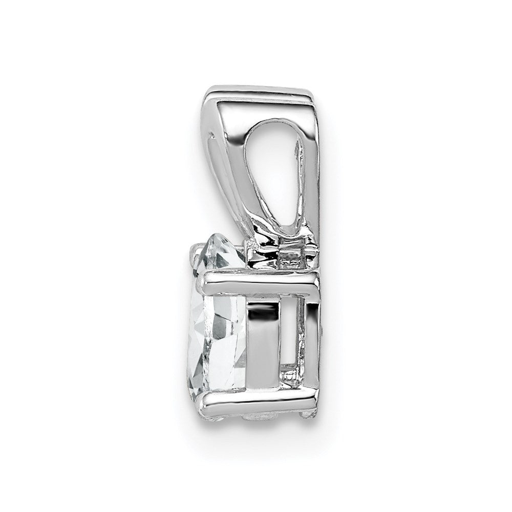 Sterling Silver Rhodium-plated White Topaz Pendant