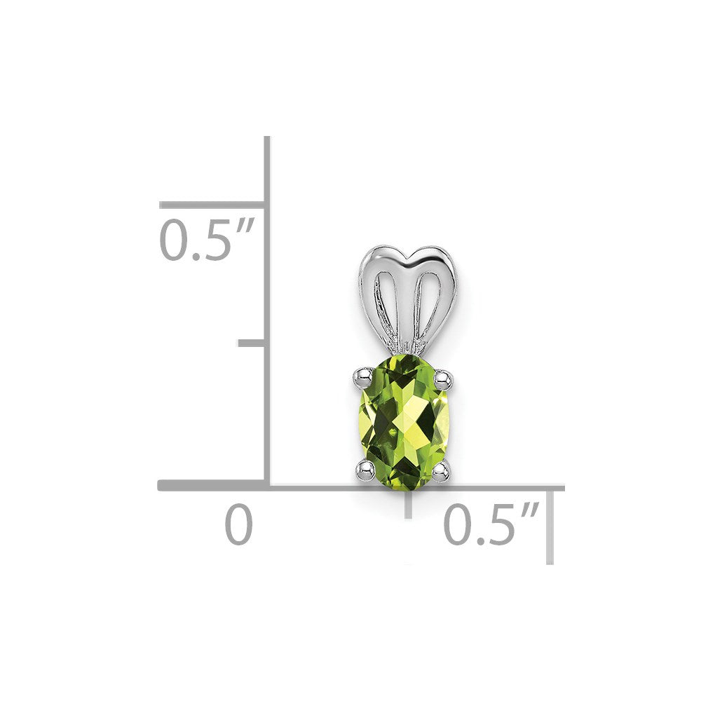 Sterling Silver Rhodium-plated Peridot Pendant