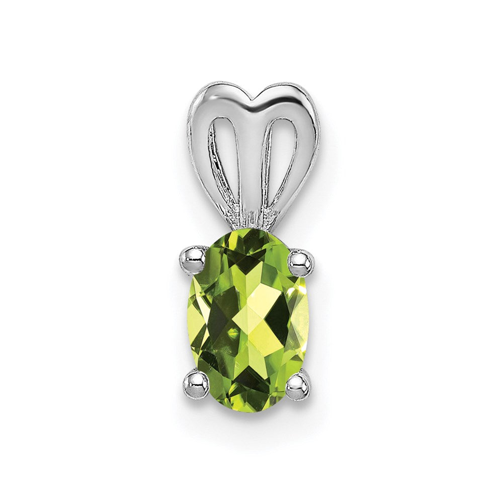 Sterling Silver Rhodium-plated Peridot Pendant