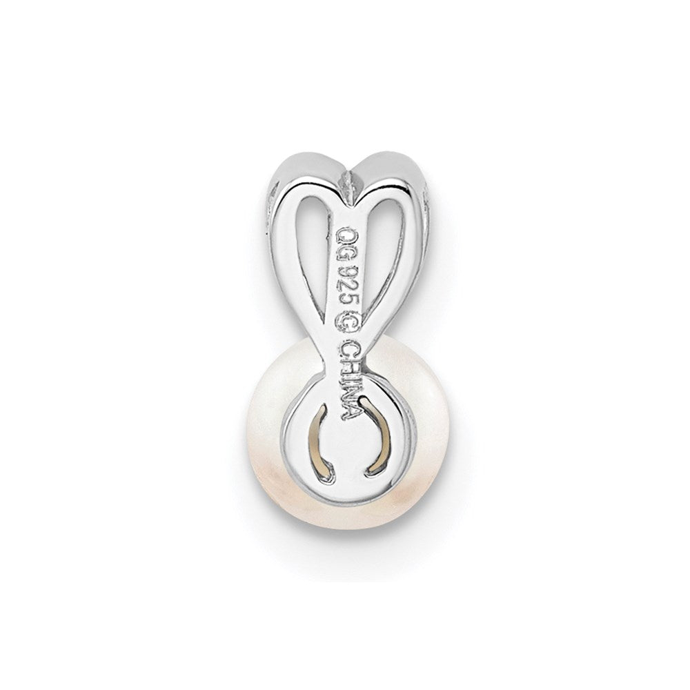 Sterling Silver Rhodium-plated FW Cultured Pearl Pendant