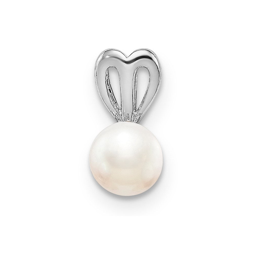 Sterling Silver Rhodium-plated FW Cultured Pearl Pendant