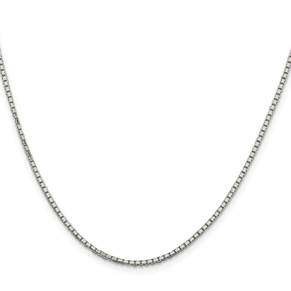 Sterling Silver Rhodium-plated 1.7mm 8 Sided D/C Mirror Box Chain