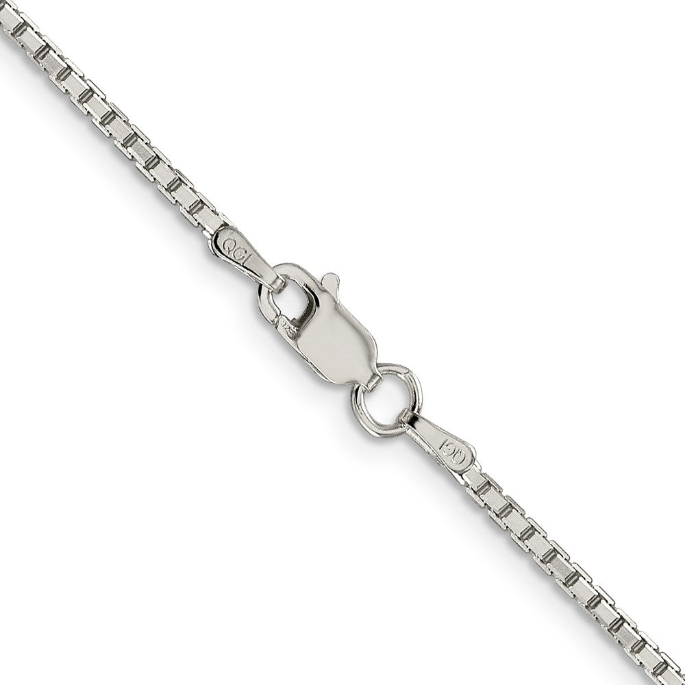 Sterling Silver Rhodium-plated 1.7mm 8 Sided D/C Mirror Box Chain