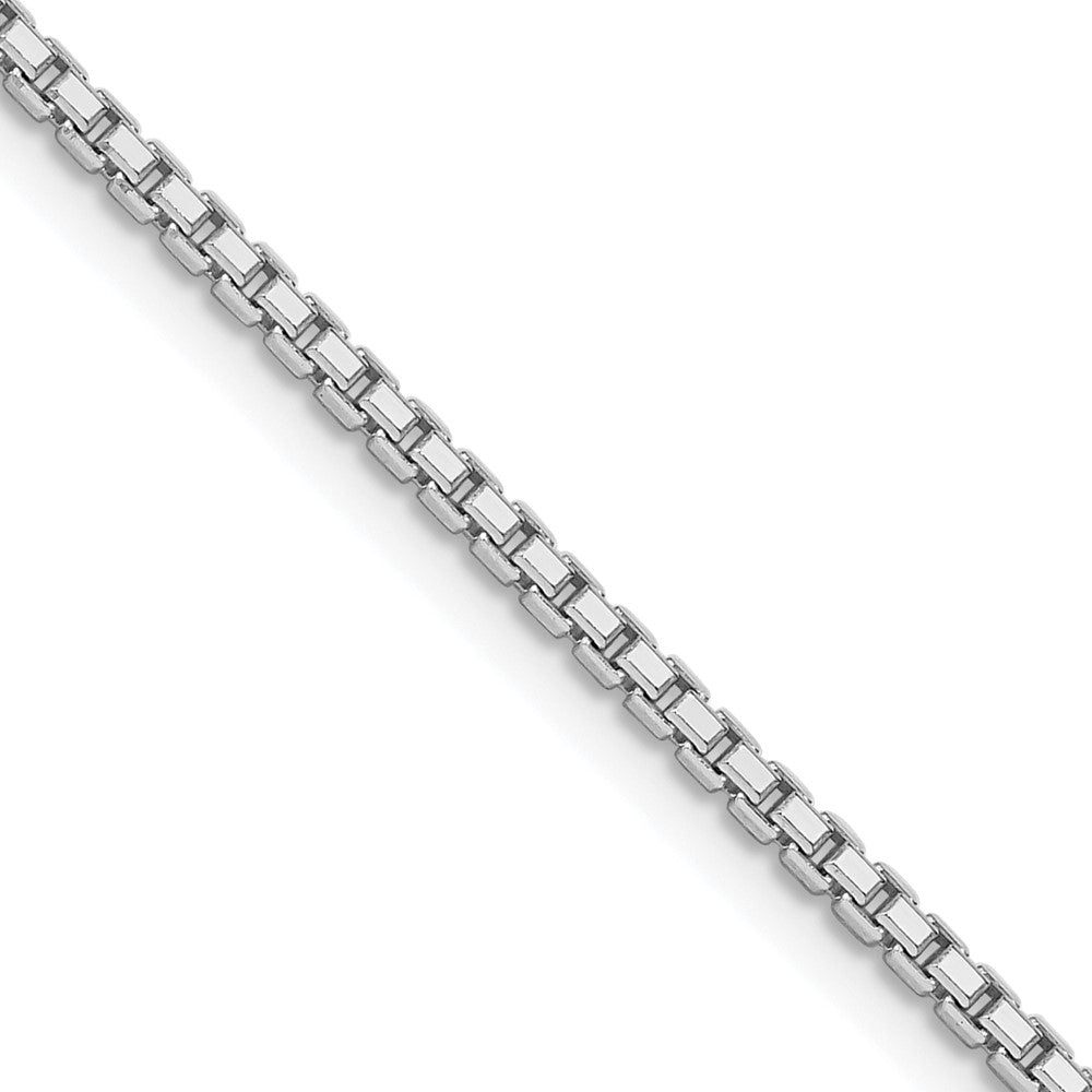 Sterling Silver Rhodium-plated 1.7mm 8 Sided D/C Mirror Box Chain w/2in ext