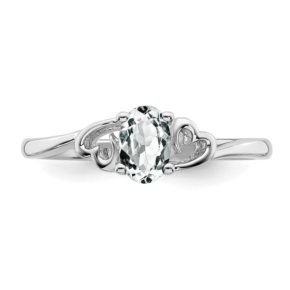 Sterling Silver Rhodium-plated White Topaz Ring