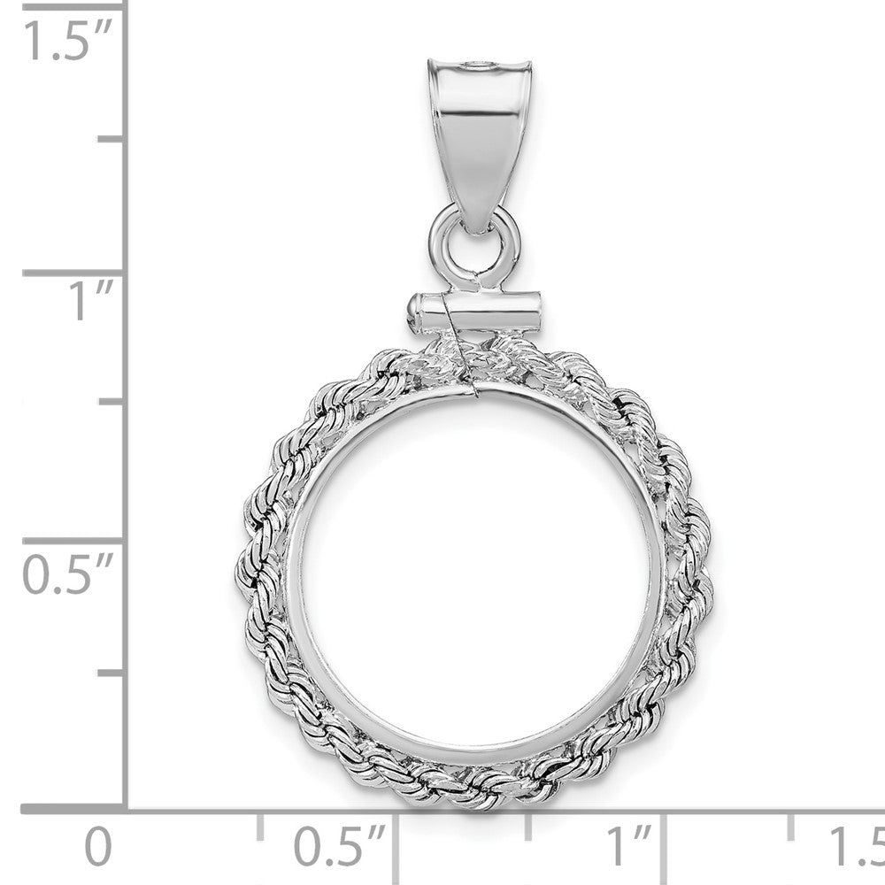 Wideband Distinguished Coin Jewelry Sterling Silver Polished Rope 18 x 1.2mm $0.10 Screw Top Coin Bezel Pendant