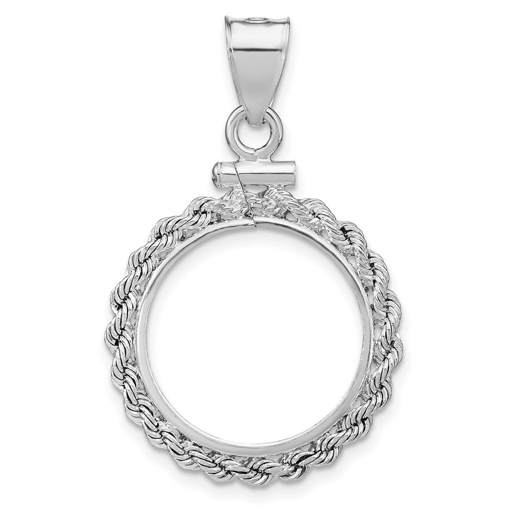 Wideband Distinguished Coin Jewelry Sterling Silver Polished Rope 18 x 1.2mm $0.10 Screw Top Coin Bezel Pendant