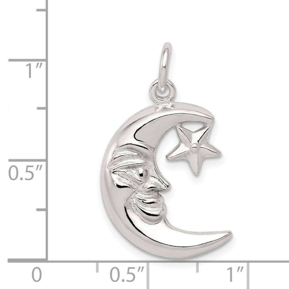 Sterling Silver Moon & Star Pendant