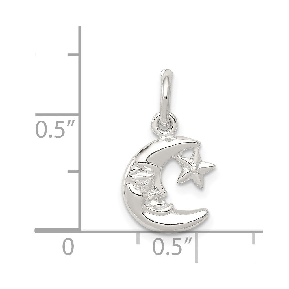 Sterling Silver Moon & Star Charm