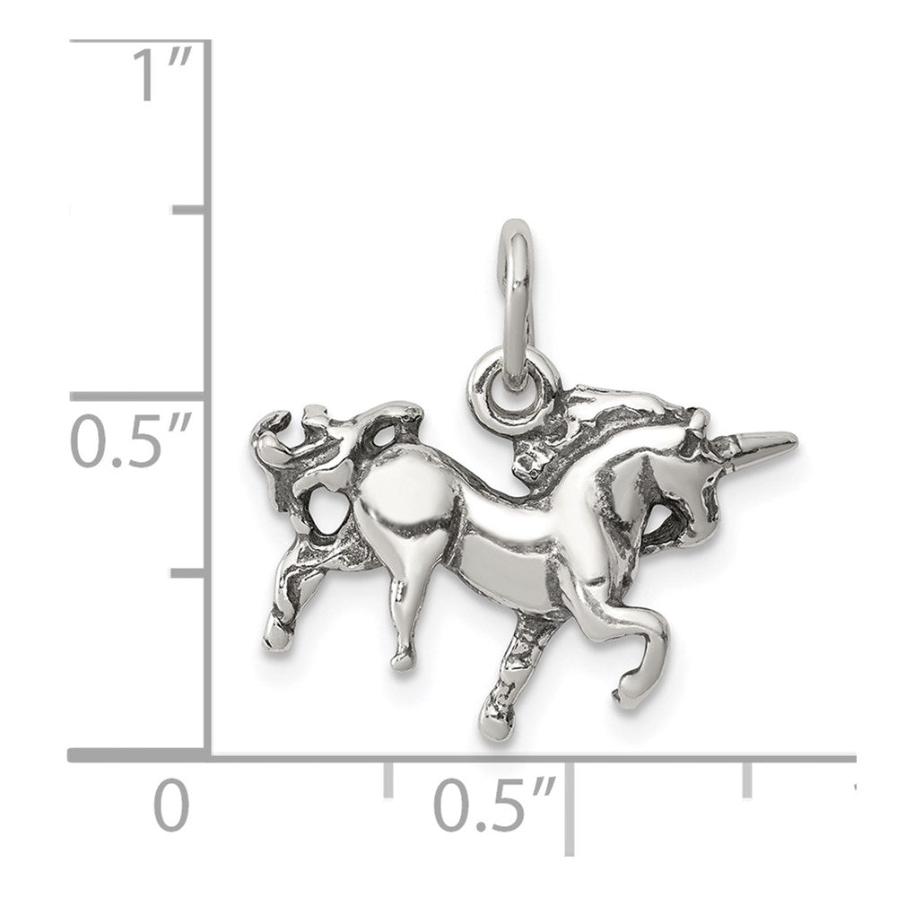 Sterling Silver Antiqued Unicorn Charm