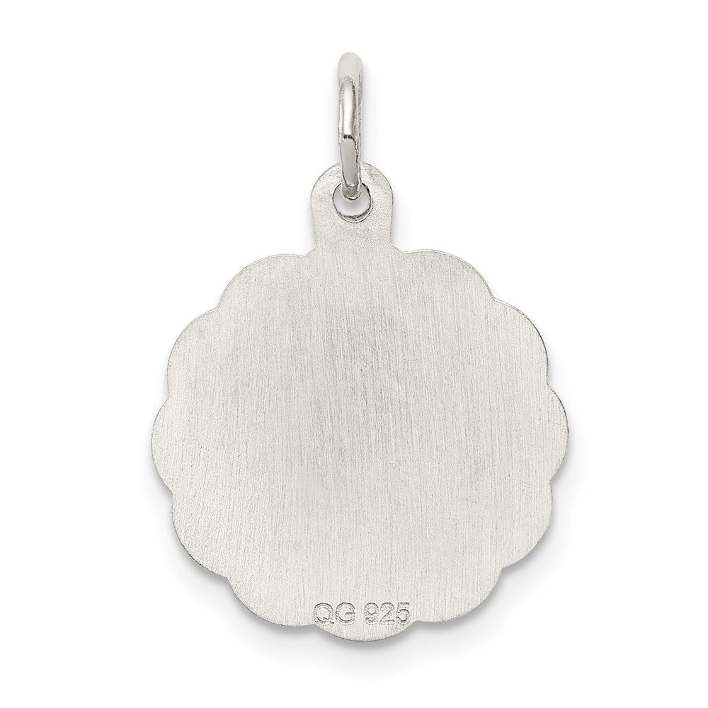 Sterling Silver Rhodium-plated To My Maid of Honor Disc Charm