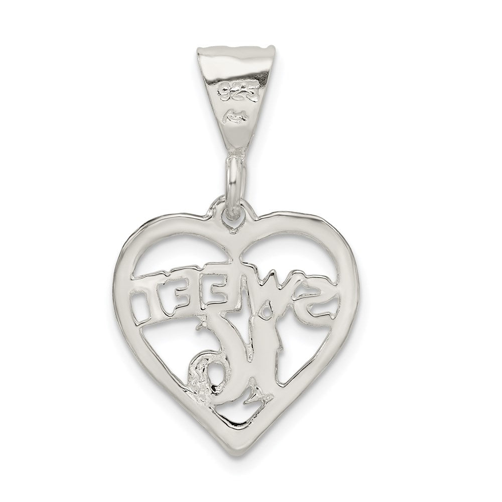 Sterling Silver HEART SWEET 16 Charm