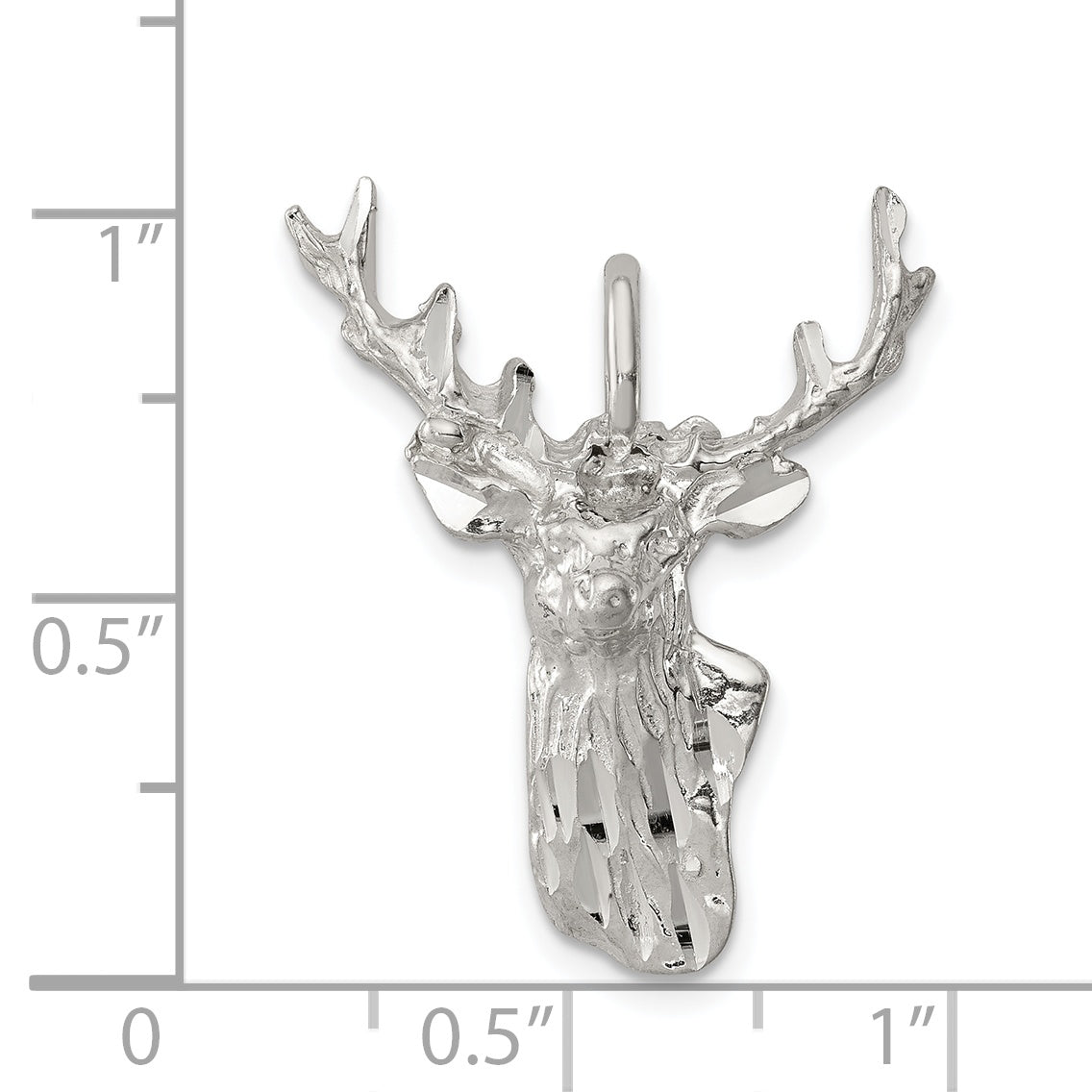 Sterling Silver Deer Head Charm QC1785