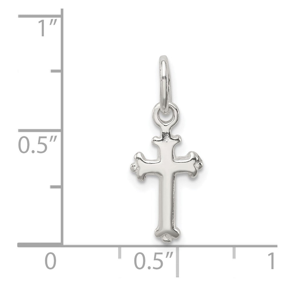 Sterling Silver Fleur De Lis Cross Charm