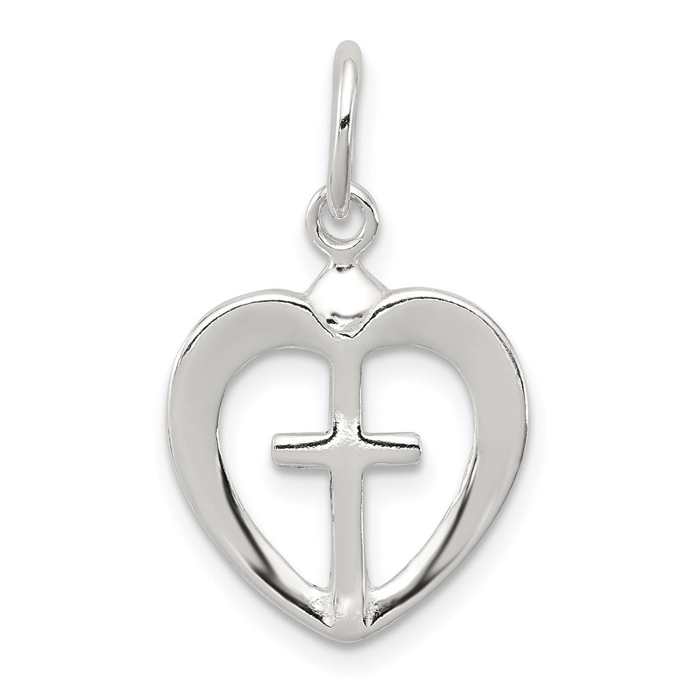 Sterling Silver Cross Heart Charm