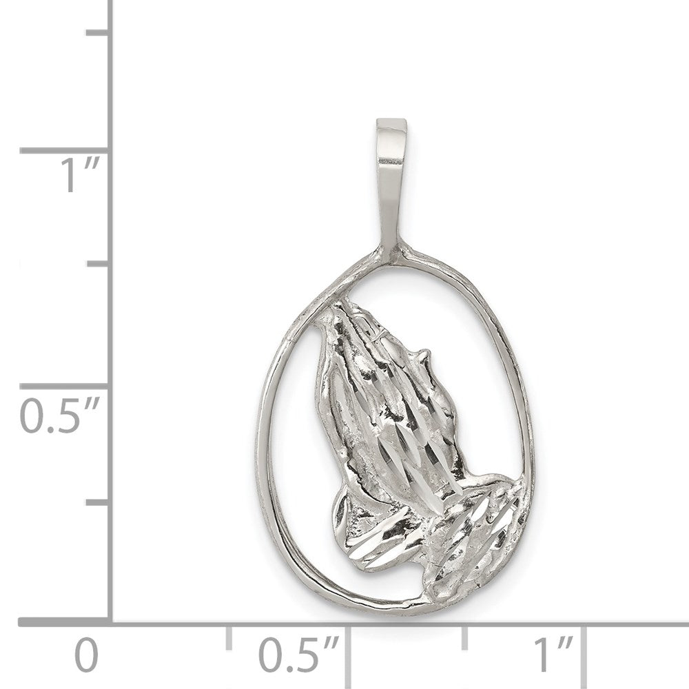 Sterling Silver Praying Hands Pendant