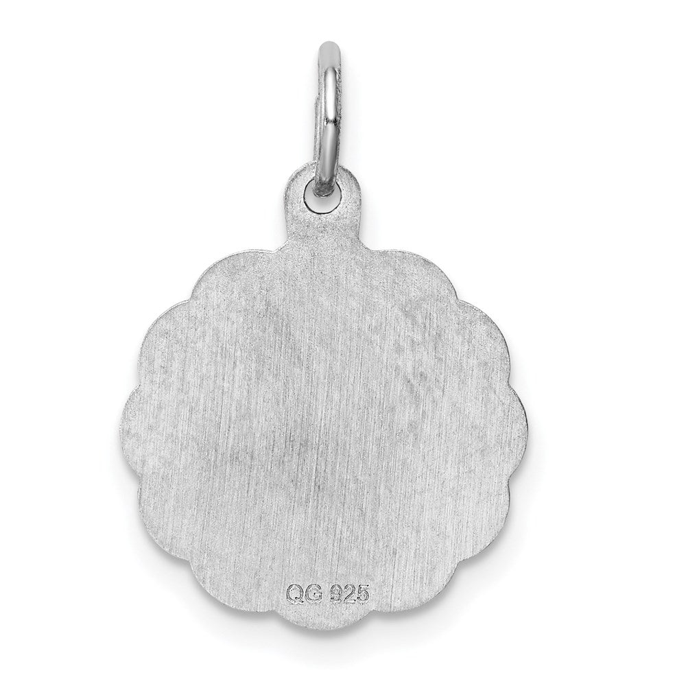 Sterling Silver Rhodium-plated Your Always In My Heart Disc Charm