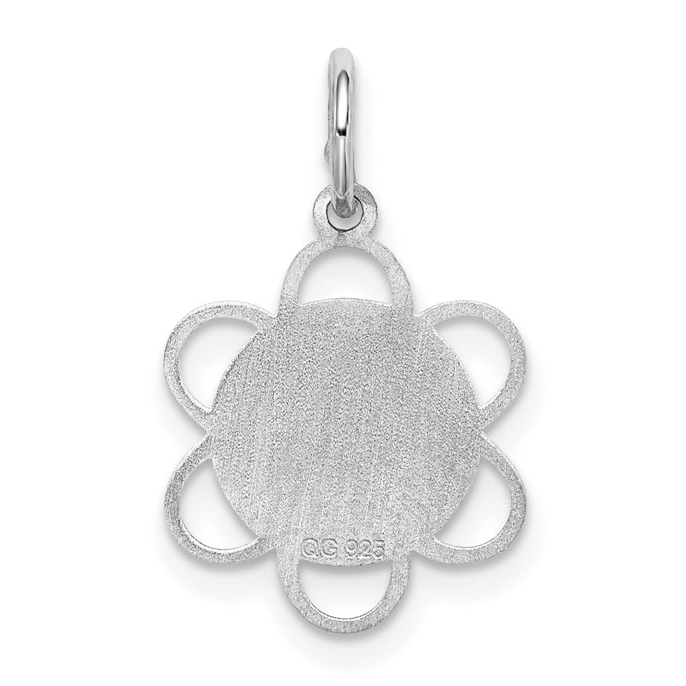 Sterling Silver Rhodium-plated My Confirmation Disc Charm