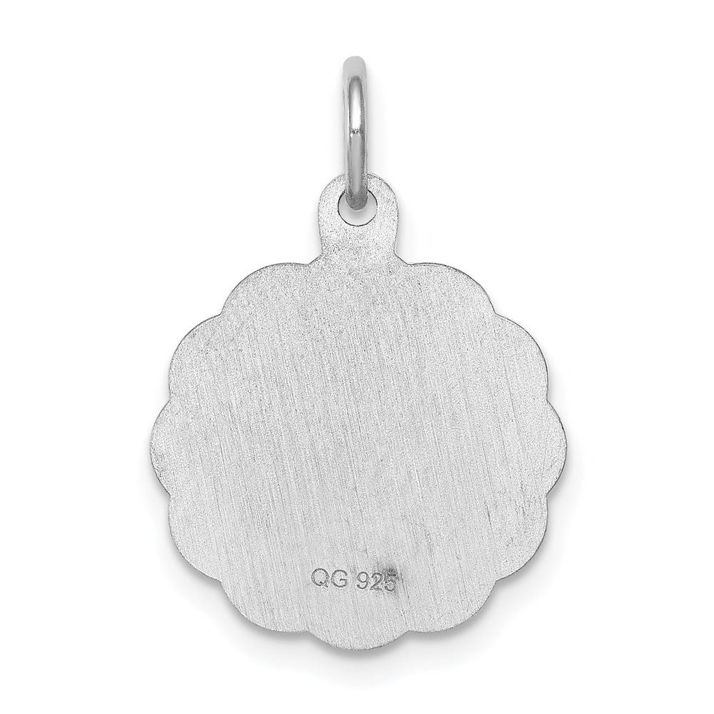 Sterling Silver Rhodium-plated Confirmation Disc Charm