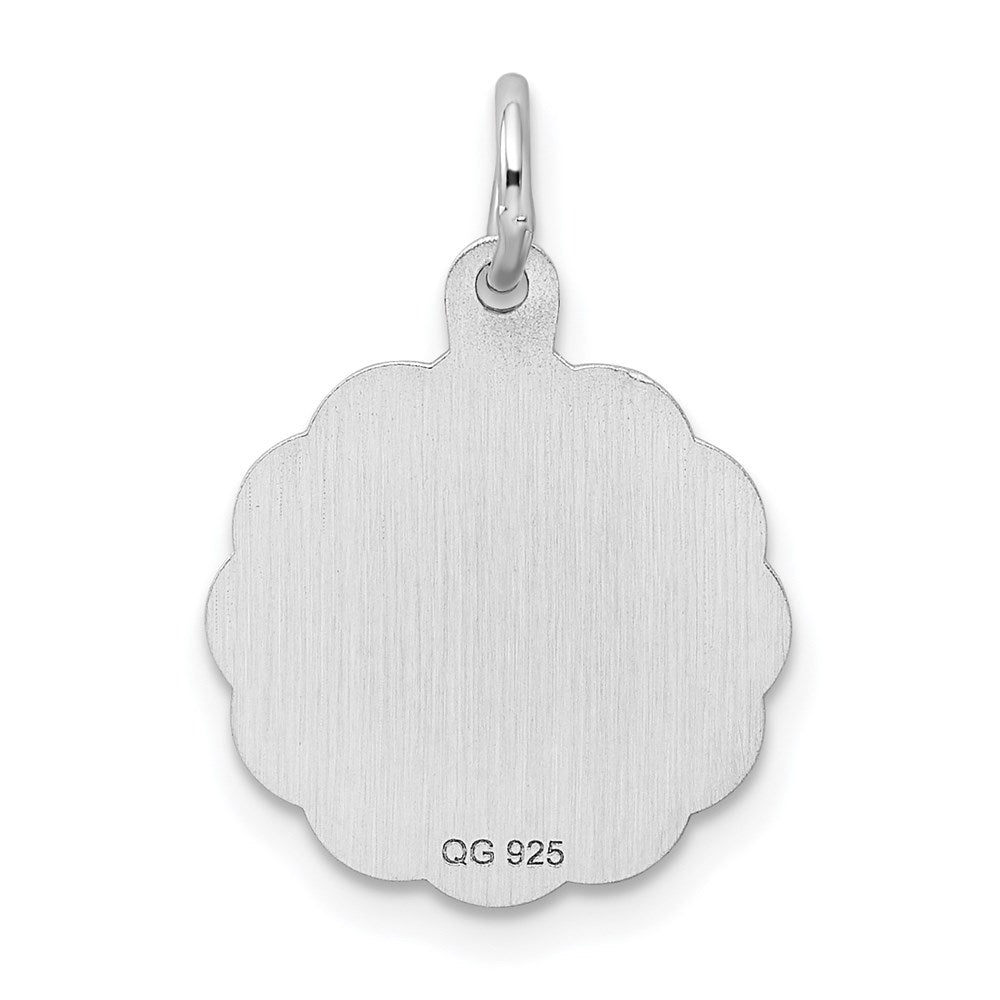 Sterling Silver Rhodium-plated Graduation Day Disc Charm