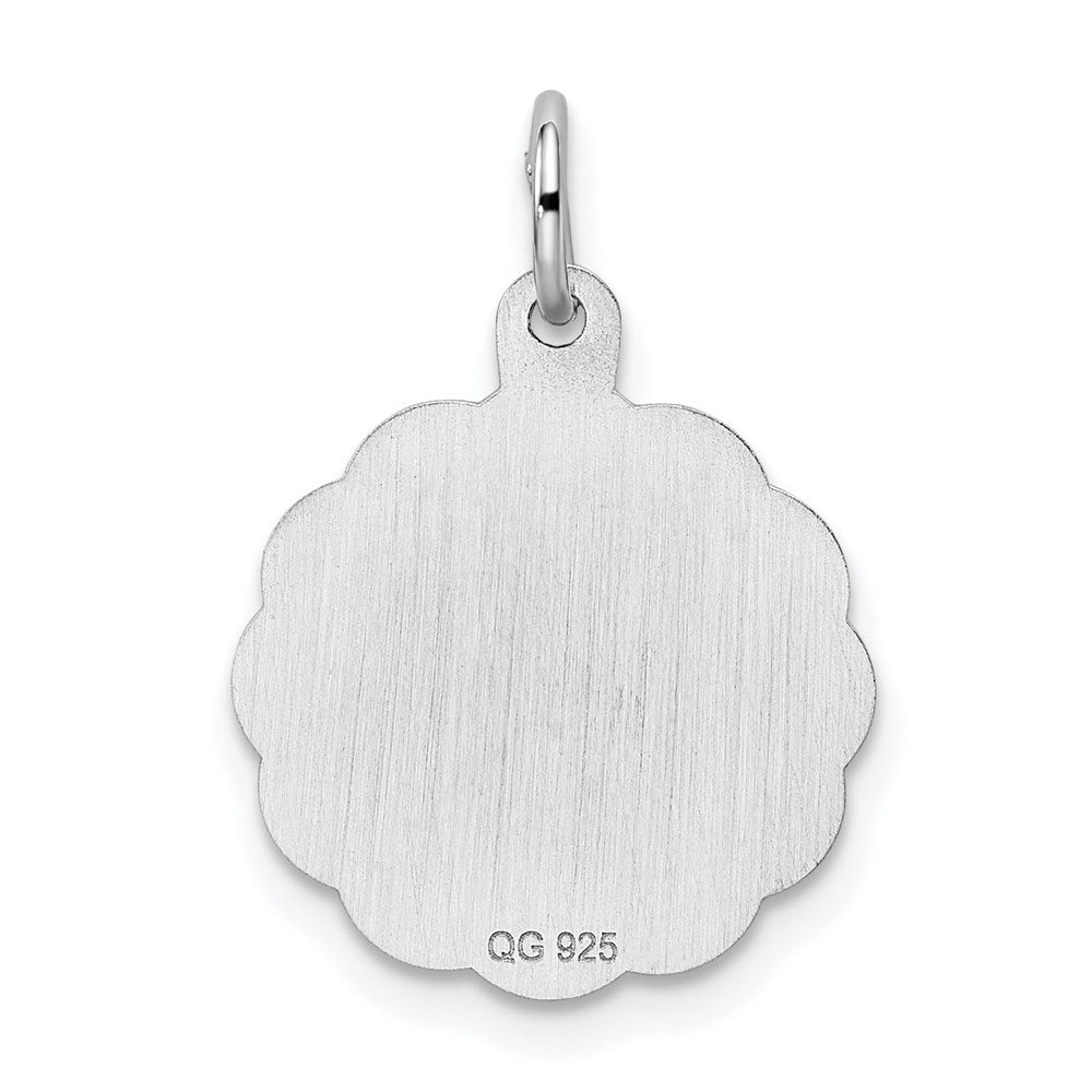 Sterling Silver Rhodium-plated Graduation Day Disc Charm