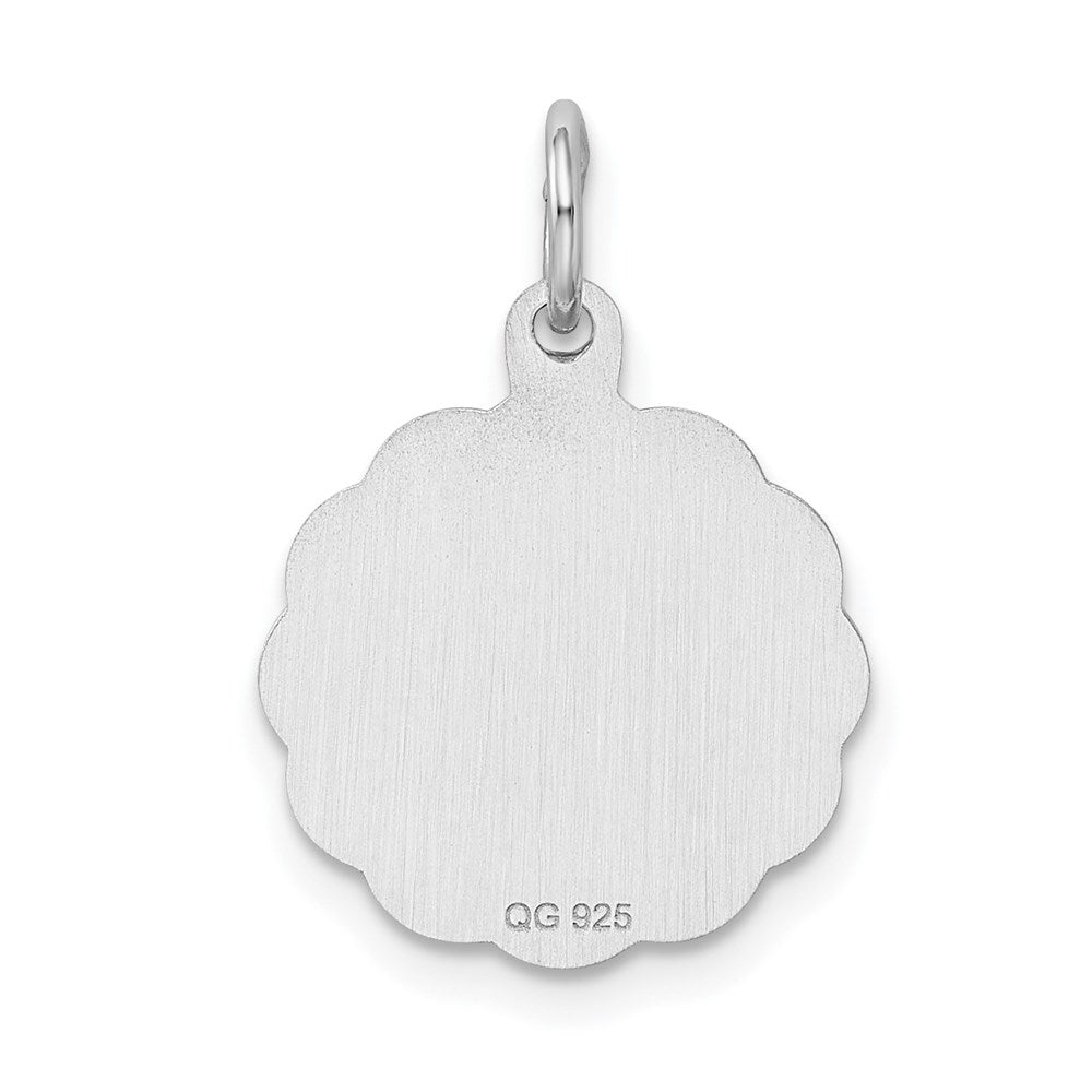 Sterling Silver Rhodium-plated Happy Birthday Disc Charm